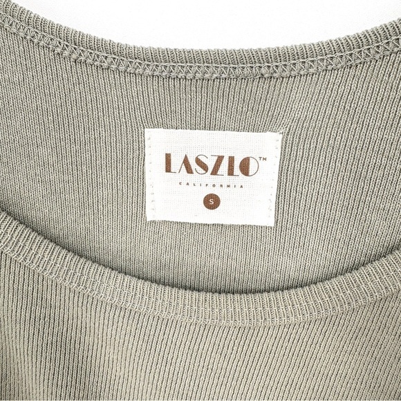 LASZLO Ruby Ribbed Cami Maxi Dress in Sage Gree S - Picture 7 of 9